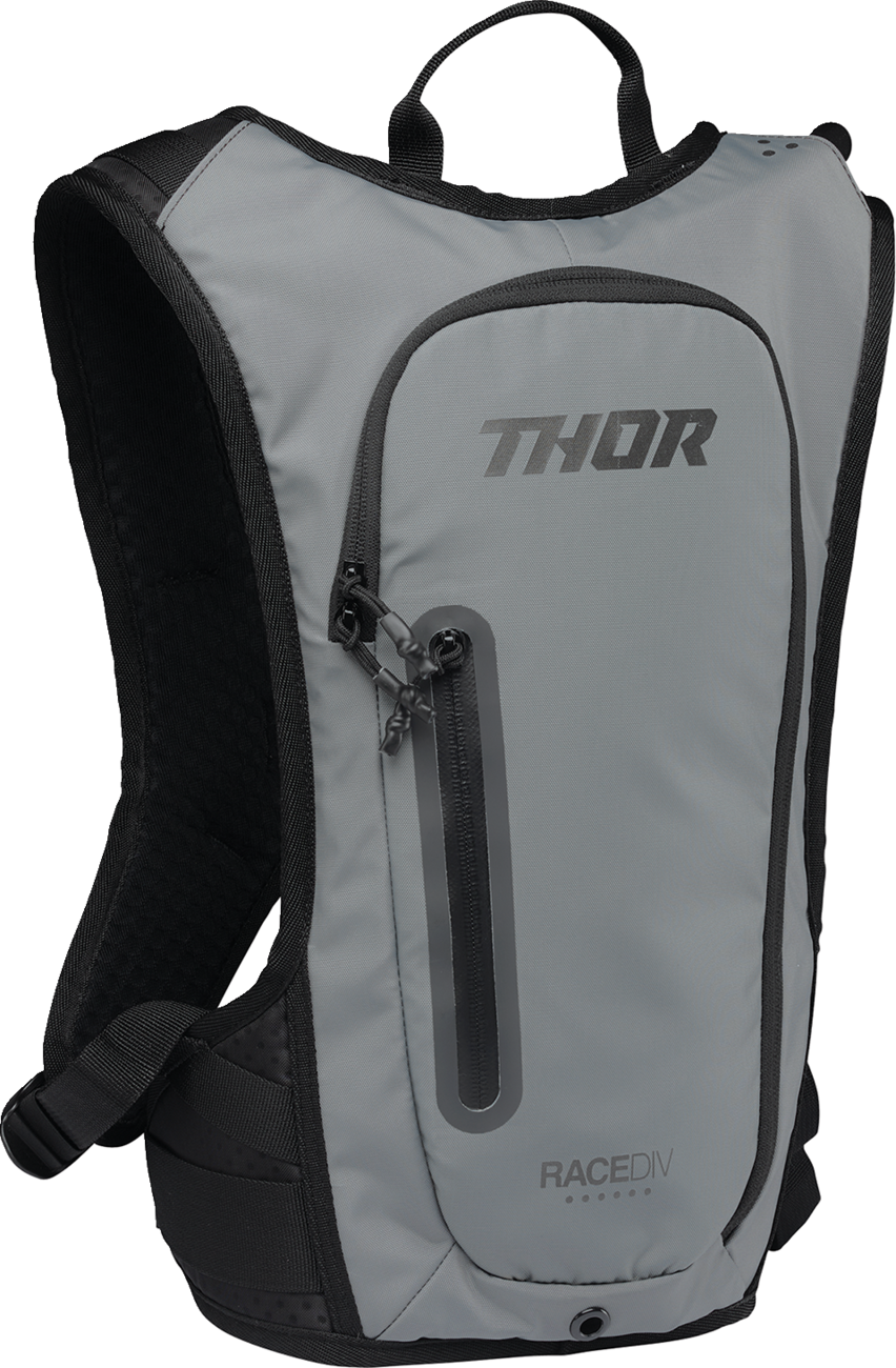 THOR Vapor Pack Gray/Black 3517 - 0567 Hydration Backpack with 1.5L BPA - Free Bladder and Ventilated Design - Kelly Motorsports