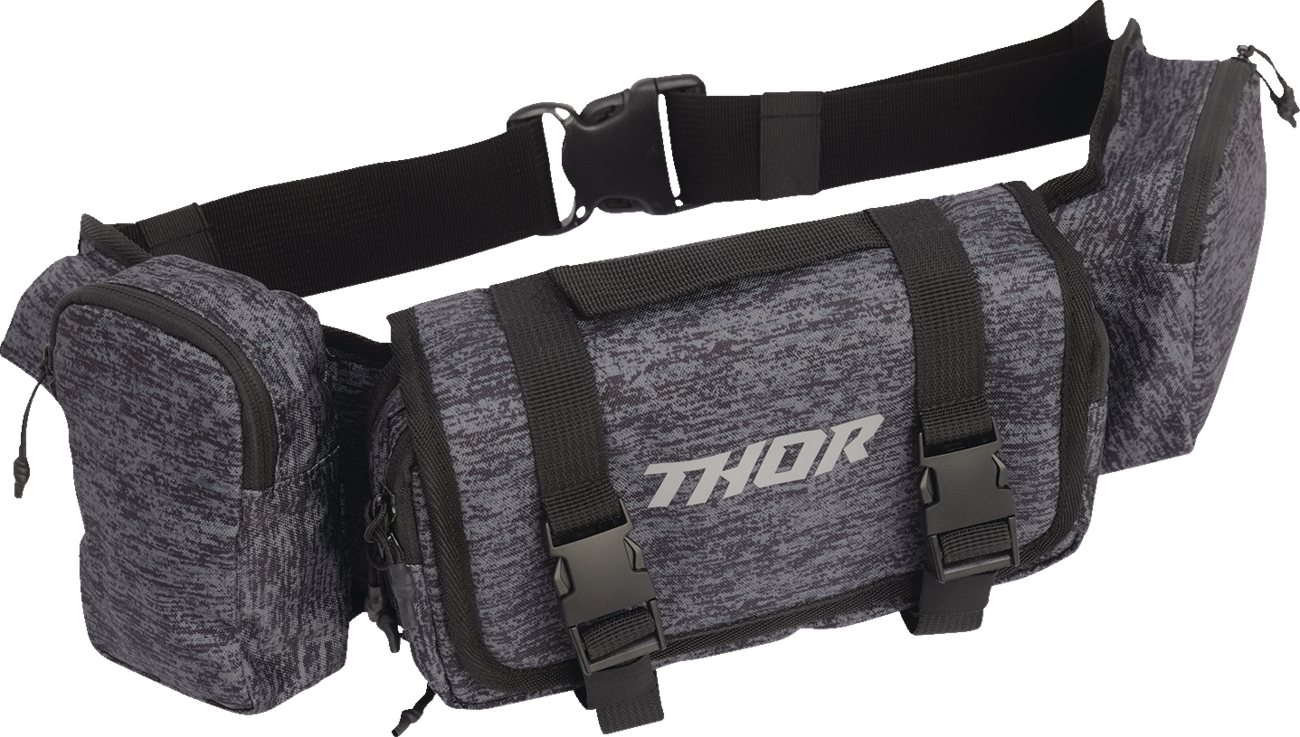 THOR Vault Pack Chrome/Heather 3510 - 0173 Motorcycle Backpack with Built - in Tool Roll and Padded Waist Belt - Kelly Motorsports