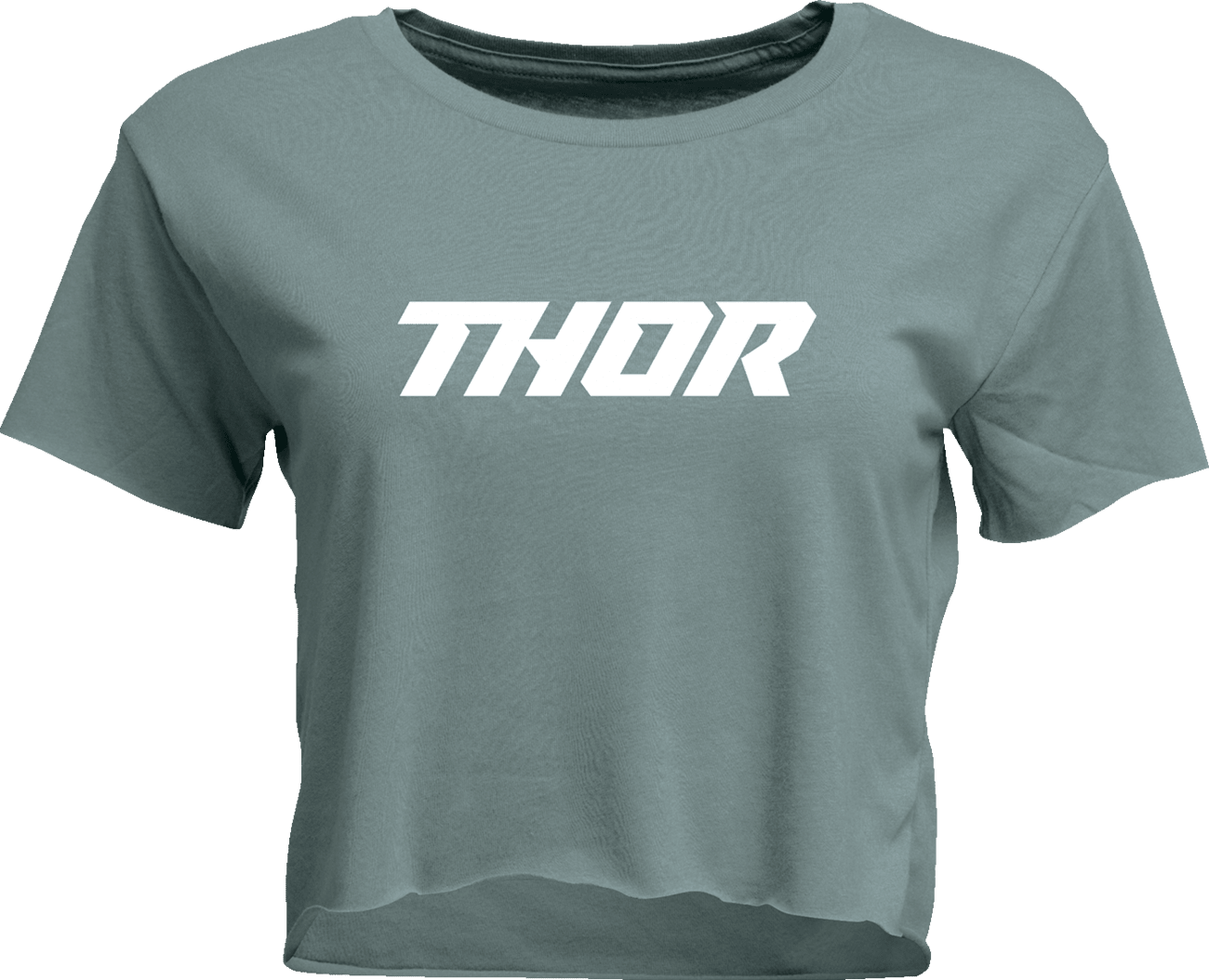 THOR Women's Corp Crop T-Shirt - Mineral Gray, Size XL | Comfortable Cotton Blend - Kelly Motorsports