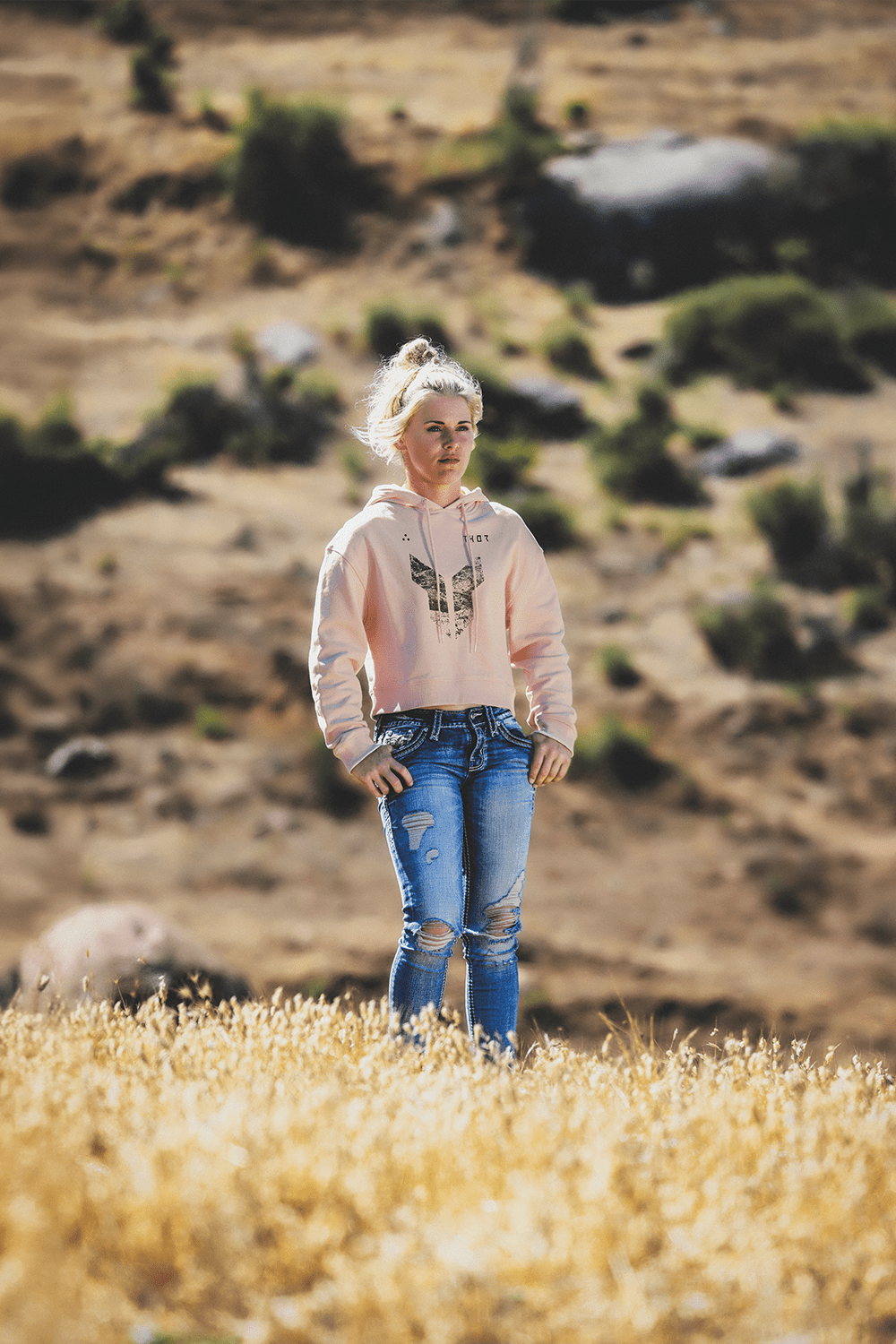 THOR Women's Iconic Pullover Crop Hoodie - Pink, Part Number 3051-1251 - Kelly Motorsports