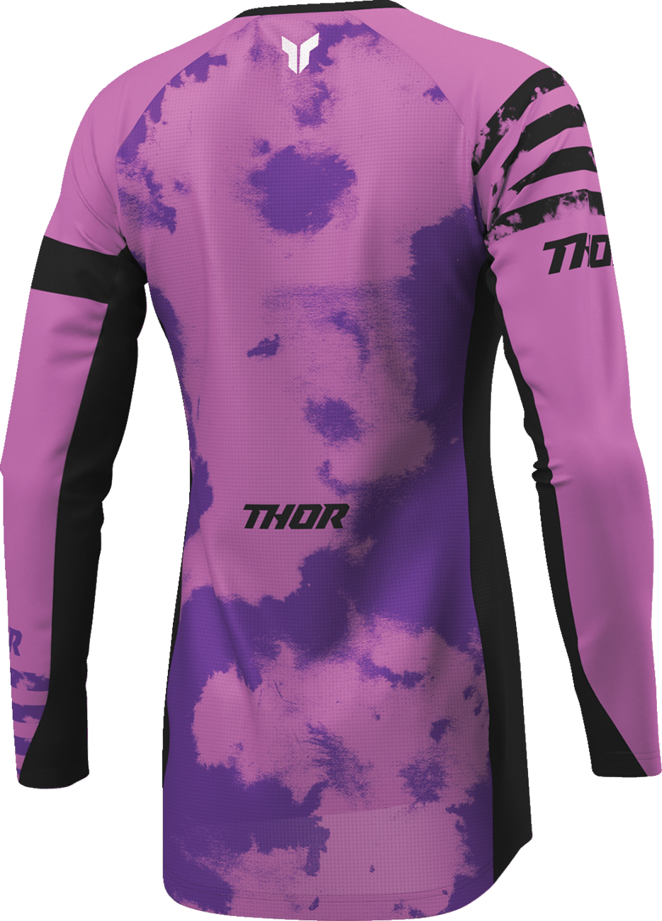THOR Women's Launchmode Bleach Jersey - Black/Orchid, Part Number 2911-0340 - Kelly Motorsports