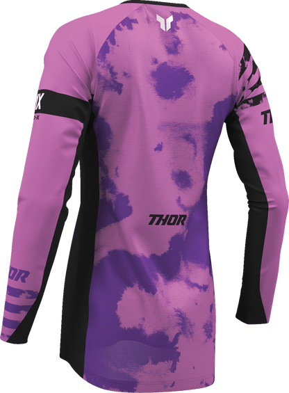 THOR Women's Launchmode Bleach Jersey - Black/Orchid, Part Number 2911-0340 - Kelly Motorsports