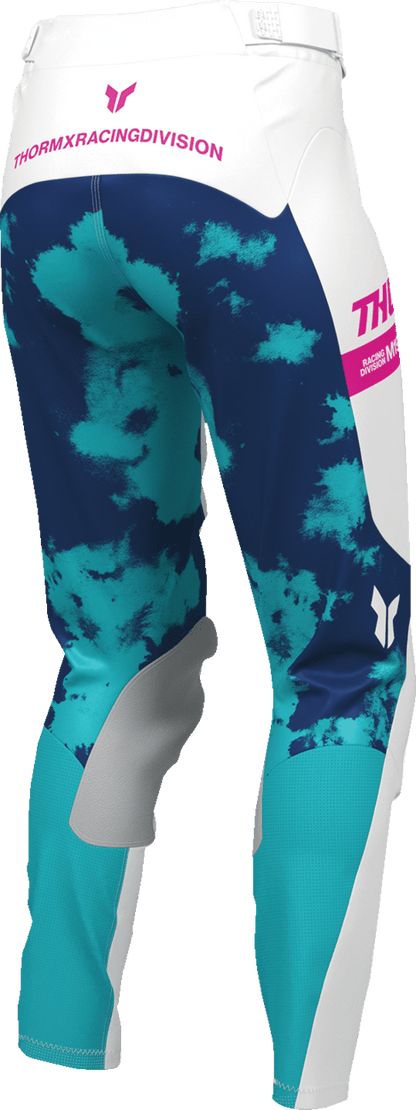 THOR Women's Launchmode Bleach Pants - White/Aqua, Part No. 2902-0421 - Kelly Motorsports