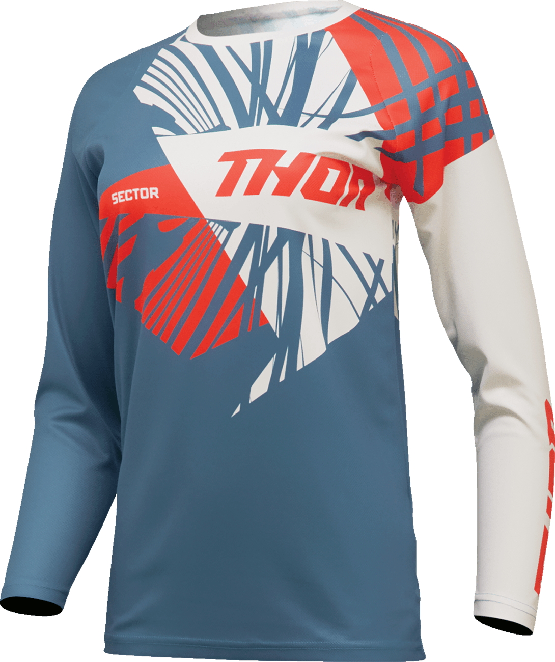 THOR Women's Sector Split Jersey 2XL - Blue Steel and Vintage White, Part Number 2911-0299 - Kelly Motorsports