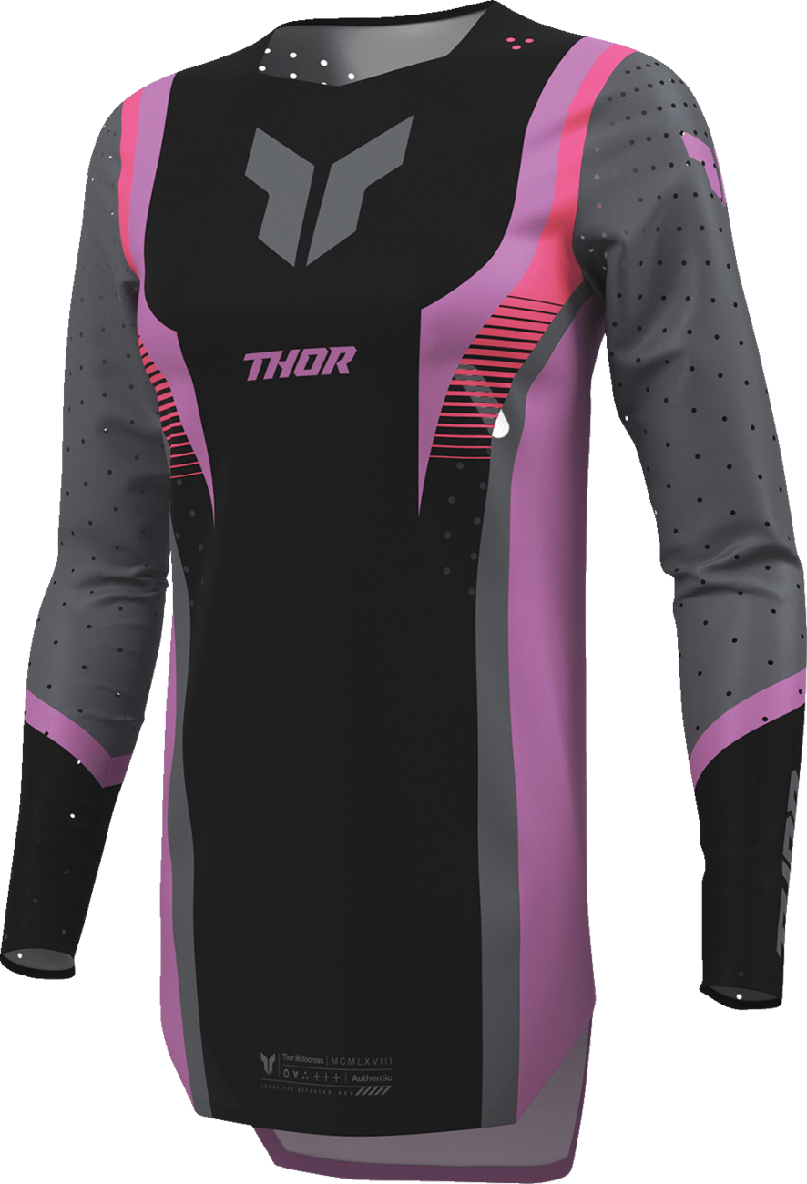 THOR Women's Sportmode Velocity Jersey - Black/Orchid, Size XL - Model 2911-0334 - Kelly Motorsports