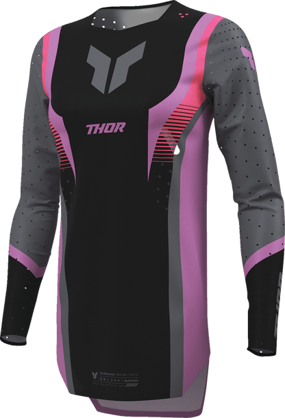 THOR Women's Sportmode Velocity Jersey - Black/Orchid, Size XL - Model 2911-0334 - Kelly Motorsports
