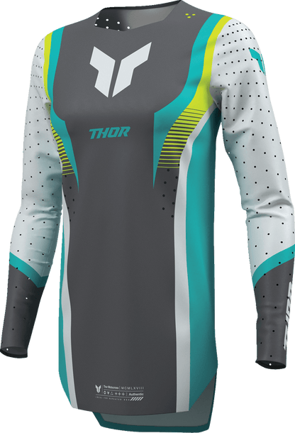 THOR Women's Sportmode Velocity Jersey - Gray/Aqua, Size Large - Part Number 2911-0338 - Kelly Motorsports