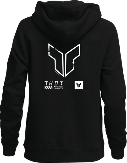 THOR Women's Trax Pullover Hoodie - Black, Size Large - Part 3051-1237 - Kelly Motorsports