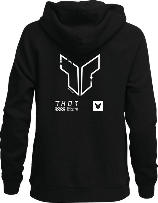 THOR Women's Trax Pullover Hoodie - Black - Size XL, Comfortable Unisex Fit - Kelly Motorsports