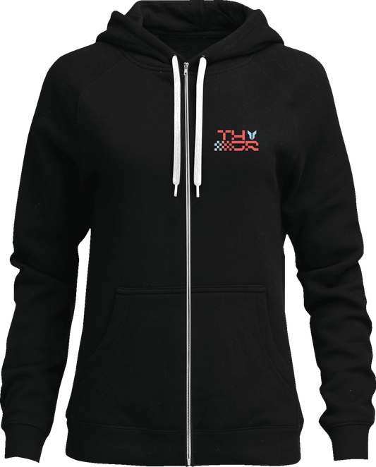 THOR Women's Vantage Zip-Up Hoodie - Black, Size Medium (Part No. 3051-1254) - Kelly Motorsports