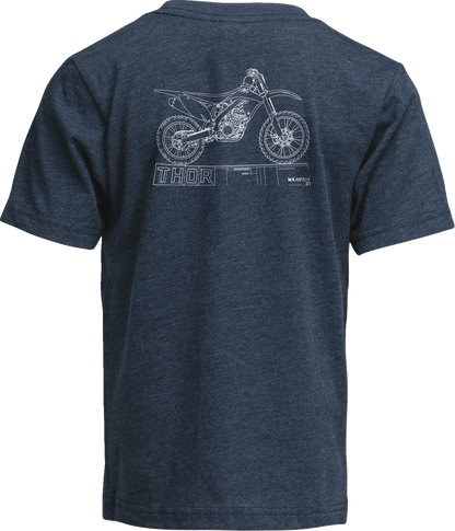 THOR Youth Blueprint T-Shirt - Navy, Size Large - Part Number 3032-3874 - Kelly Motorsports