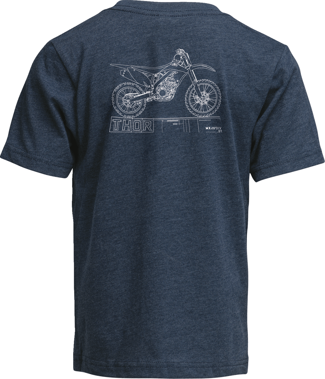 THOR Youth Blueprint T-Shirt - Navy, Small (Part Number 3032-3872) - Kelly Motorsports