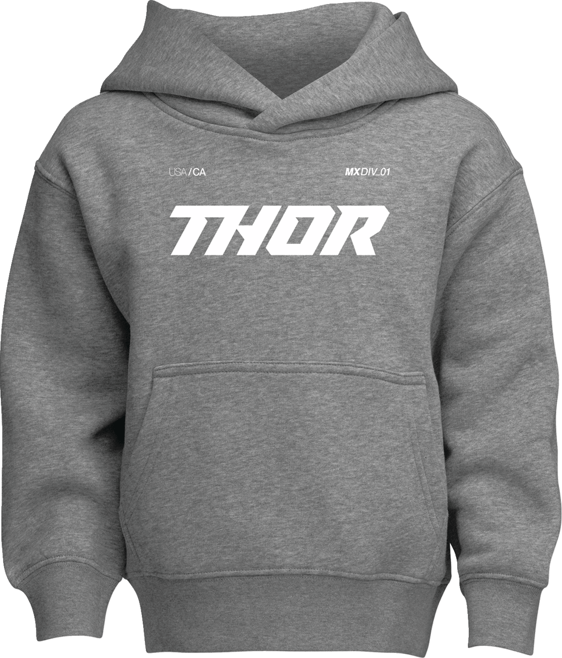 THOR Youth Brave Pullover Hoodie Heather Gray (Part No. 3052-0711) - Kelly Motorsports