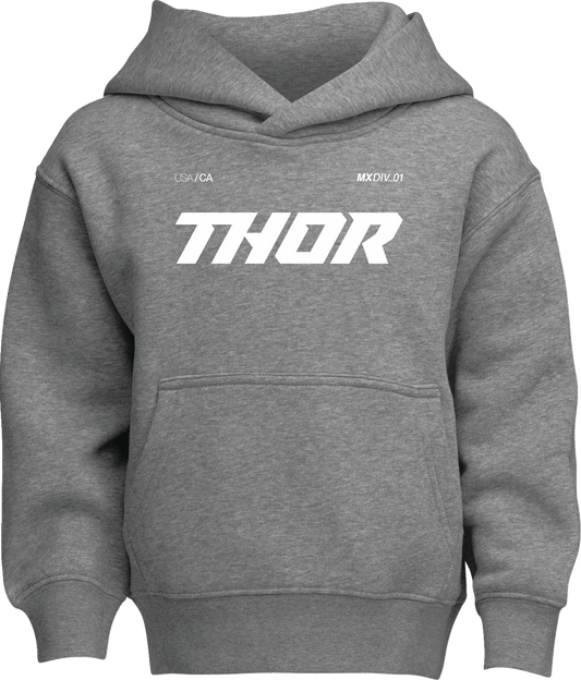 THOR Youth Brave Pullover Hoodie Heather Gray (Part No. 3052-0711) - Kelly Motorsports