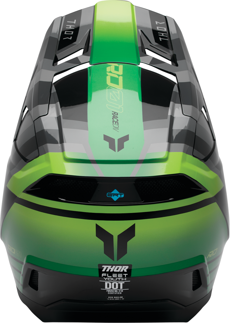 THOR Youth Fleet Camber Helmet - Black/Green, Small (Part 0111 - 1768) - Kelly Motorsports