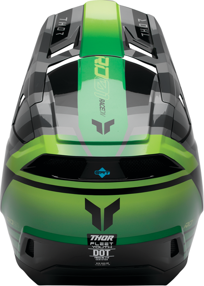 THOR Youth Fleet Camber Helmet - Black/Green, Small (Part 0111 - 1768) - Kelly Motorsports