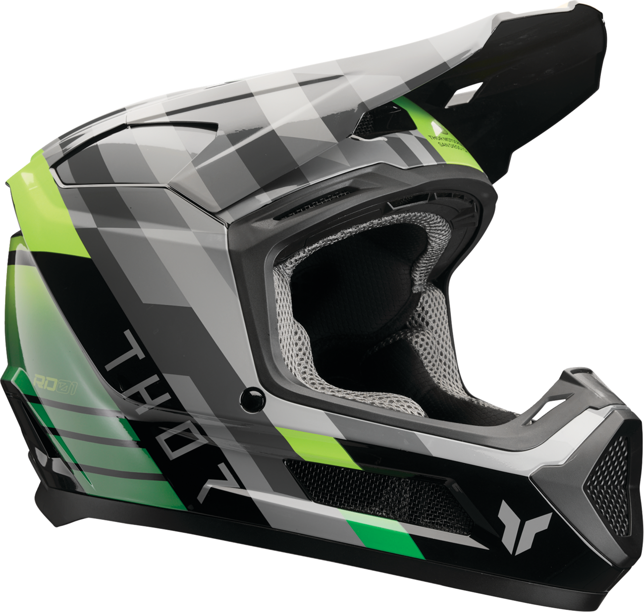 THOR Youth Fleet Camber Helmet - Black/Green, Small (Part 0111 - 1768) - Kelly Motorsports