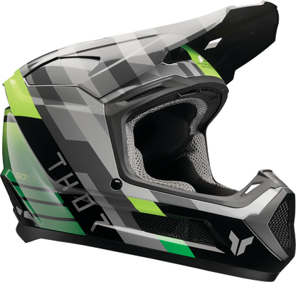 THOR Youth Fleet Camber Helmet - Black/Green, Small (Part 0111 - 1768) - Kelly Motorsports