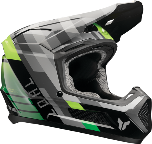 THOR Youth Fleet Camber Helmet - Black/Green, Small (Part 0111 - 1768) - Kelly Motorsports