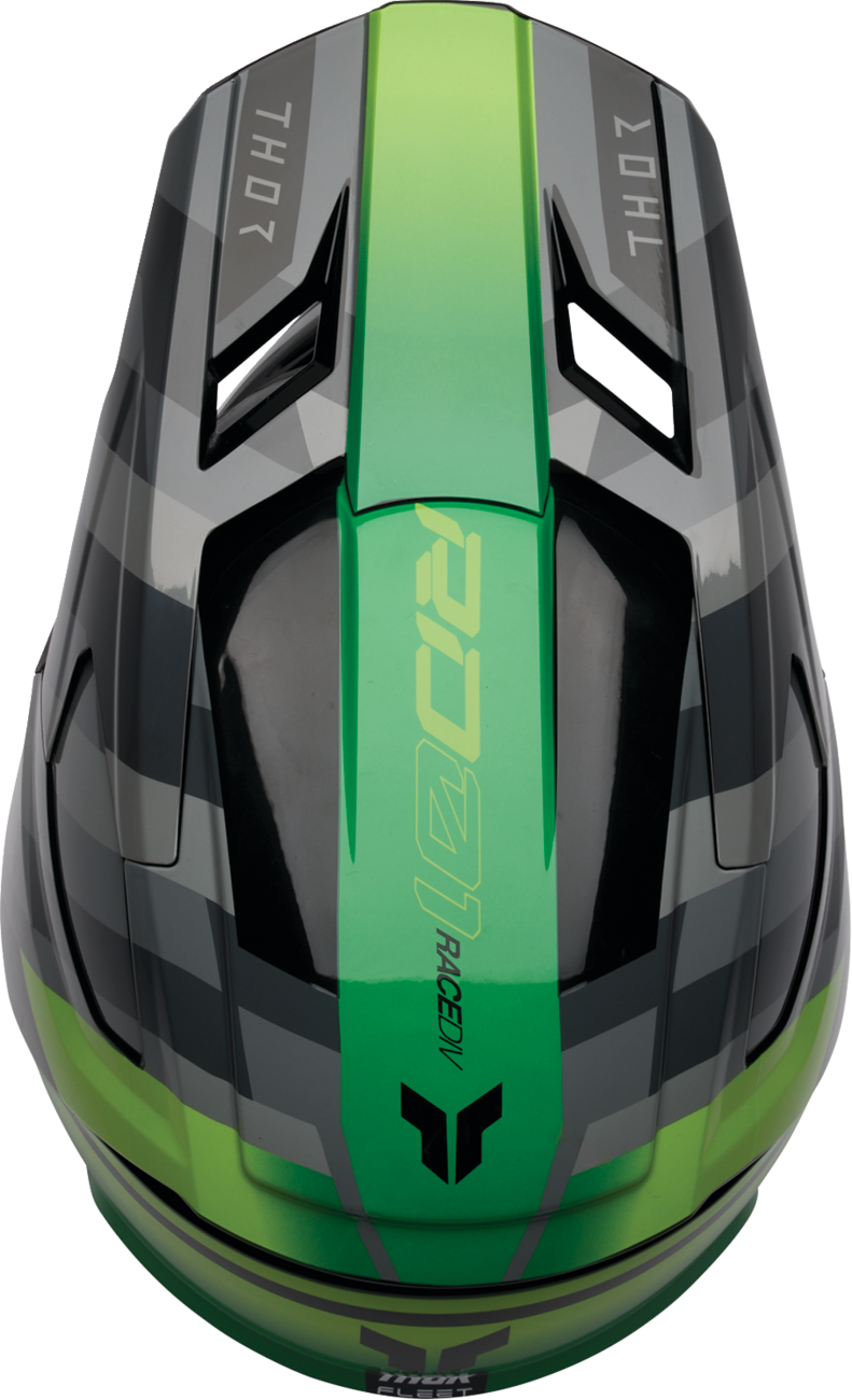 THOR Youth Fleet Camber Helmet - Black/Green, Small (Part 0111 - 1768) - Kelly Motorsports