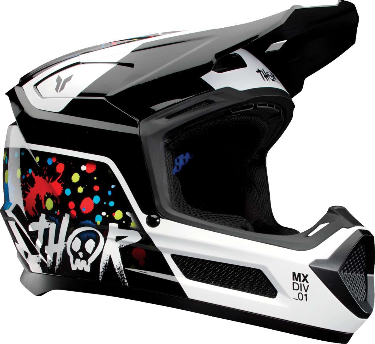 THOR Youth Fleet Helmet Splat - Black Large (Part 0111 - 1767) - Kelly Motorsports