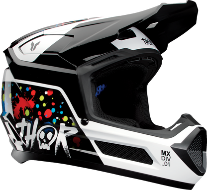 THOR Youth Fleet Helmet Splat - Black Large (Part 0111 - 1767) - Kelly Motorsports