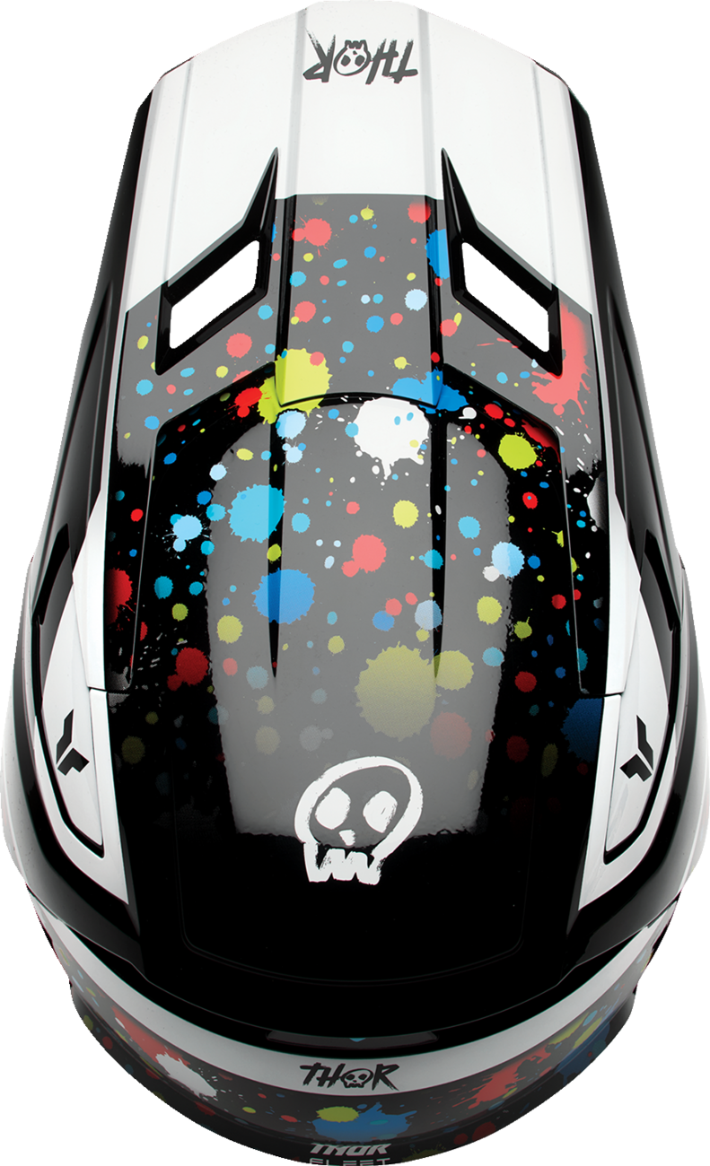 THOR Youth Fleet Helmet Splat - Black Large (Part 0111 - 1767) - Kelly Motorsports