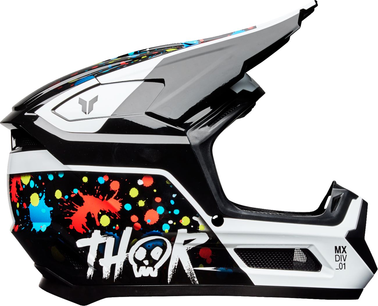 THOR Youth Fleet Helmet Splat - Black Large (Part 0111 - 1767) - Kelly Motorsports