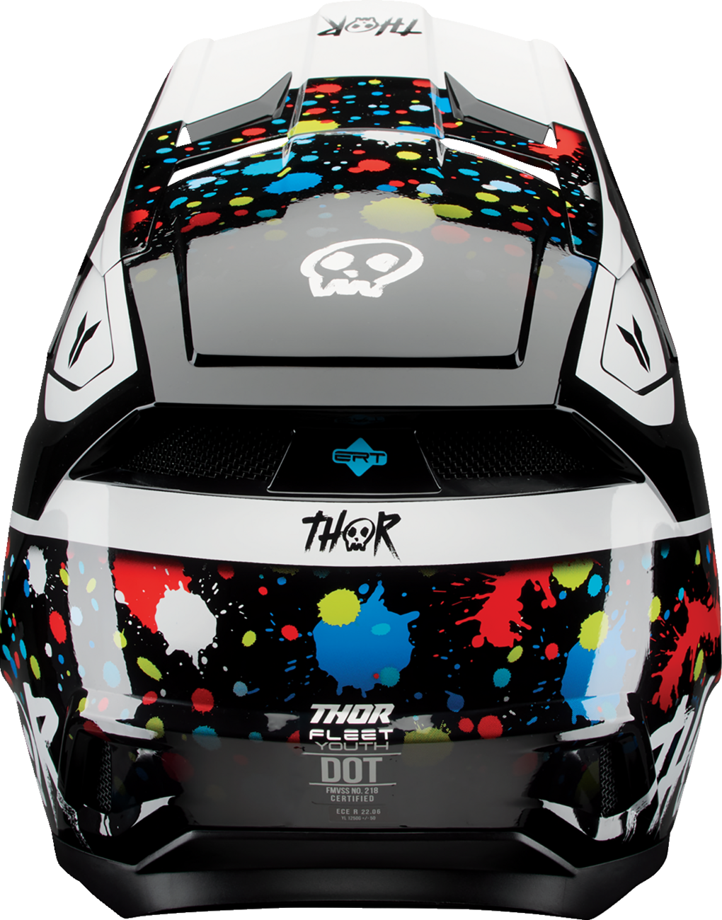 THOR Youth Fleet Helmet Splat - Black Large (Part 0111 - 1767) - Kelly Motorsports