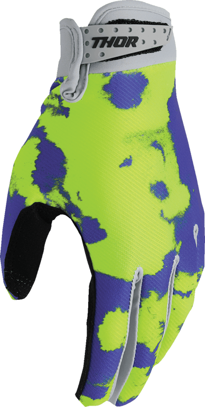 THOR Youth Launchmode Bleach Gloves - Gray/Acid, Medium - Part Number 3332-1910 - Kelly Motorsports