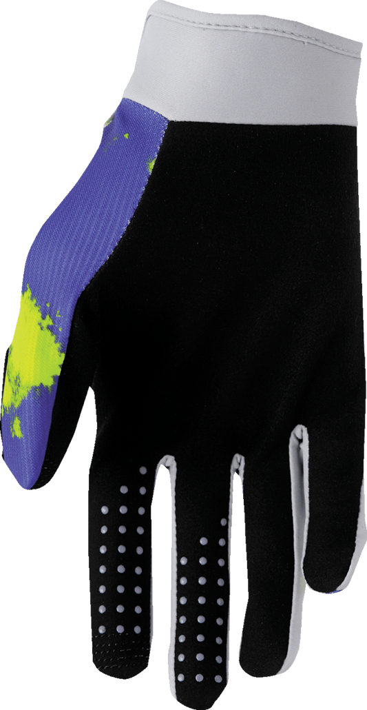 THOR Youth Launchmode Bleach Gloves - Gray/Acid, Small (Part 3332-1909) - Kelly Motorsports
