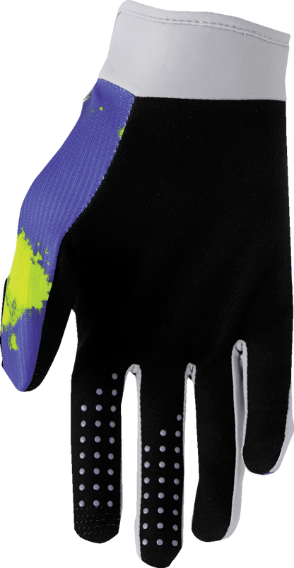 THOR Youth Launchmode Bleach Gloves Large - Gray/Acid, Model 3332-1911 - Kelly Motorsports