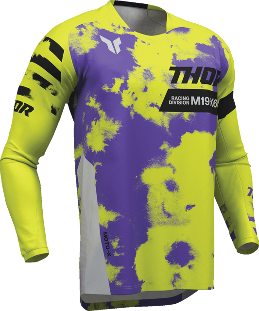 THOR Youth Launchmode Bleach Jersey - Gray/Acid, Part Number 2912-2579 - Kelly Motorsports