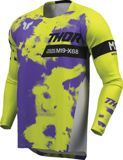 THOR Youth Launchmode Bleach Jersey - Gray/Acid, Part Number 2912-2580 - Kelly Motorsports