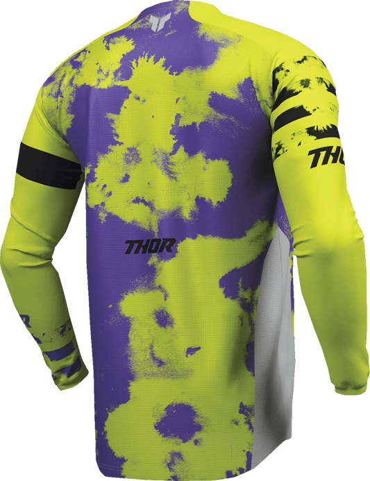 THOR Youth Launchmode Bleach Jersey - Gray/Acid, Part Number 2912-2582 - Kelly Motorsports