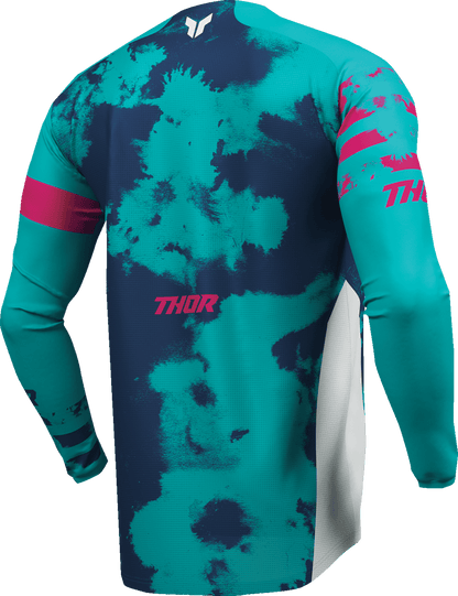 THOR Youth Launchmode Bleach Jersey White/Aqua - Part Number 2912-2584 - Kelly Motorsports