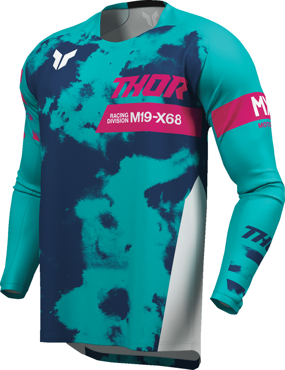 THOR Youth Launchmode Bleach Jersey White/Aqua - Part Number 2912-2584 - Kelly Motorsports