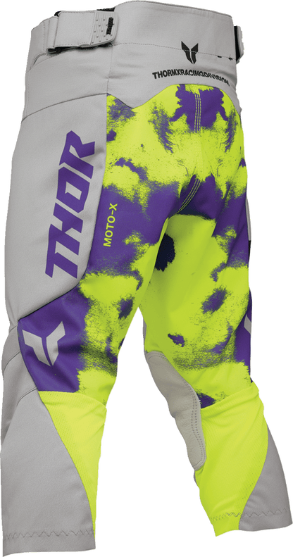 THOR Youth Launchmode Bleach Pants Gray/Acid US 22 - Durable and Breathable Motocross Pants - Kelly Motorsports