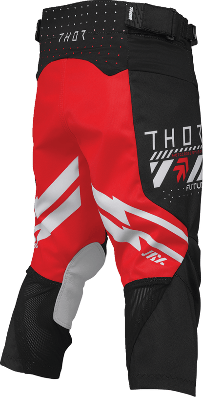 THOR Youth Launchmode Futura Pants Black/Red US 22 - Durable Riding Pants with Ventilation and Comfort Features - Kelly Motorsports