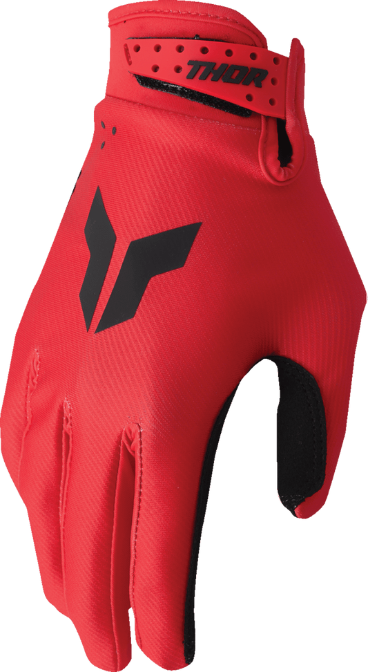 THOR Youth Launchmode Split Gloves - Red, Size Large (Part 3332-1947) - Kelly Motorsports