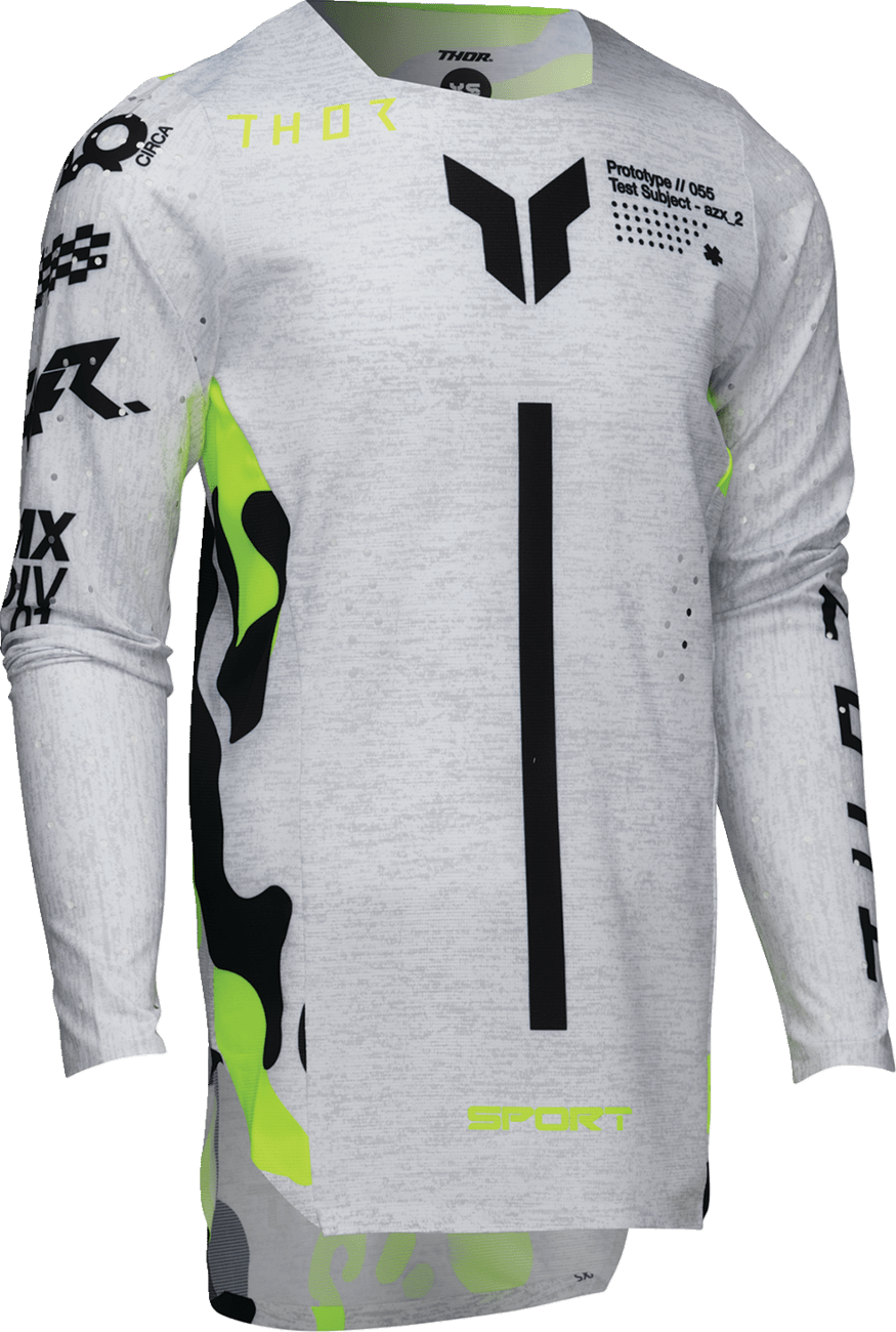 THOR Youth Sportmode Riot Jersey - White/Acid, Part Number 2912-2540 - Kelly Motorsports