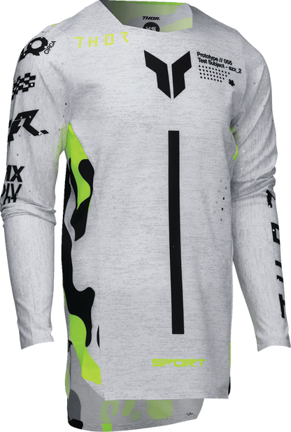 THOR Youth Sportmode Riot Jersey - White/Acid, Part Number 2912-2540 - Kelly Motorsports