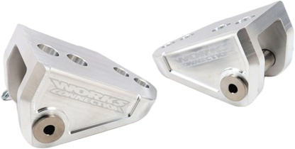 WORKS Aluminum Foot Peg Mount Kit for Kawasaki KX250/450 (Part 20 - 525) - Kelly Motorsports