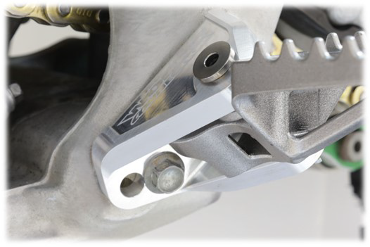WORKS Aluminum Foot Peg Mount Kit for Kawasaki KX250/450 (Part 20 - 525) - Kelly Motorsports