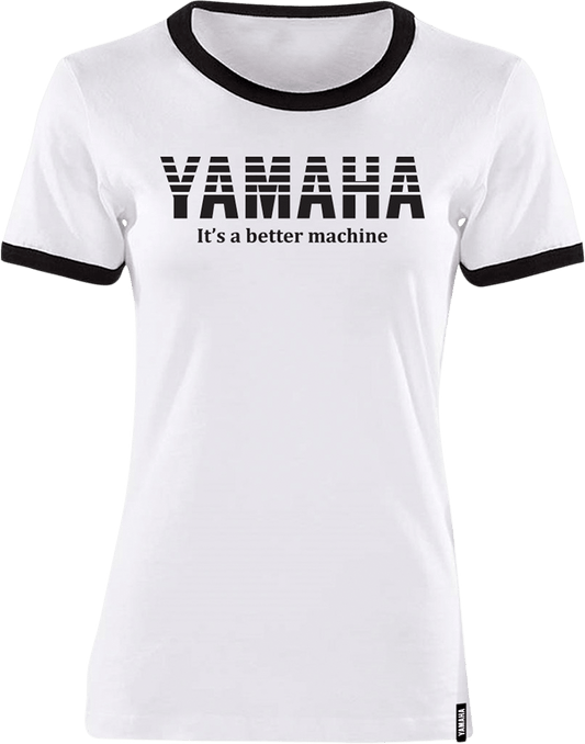 YAMAHA APPAREL Women's Yamaha Vintage T-Shirt - White/Black Large NP21S-L1793-L - Kelly Motorsports