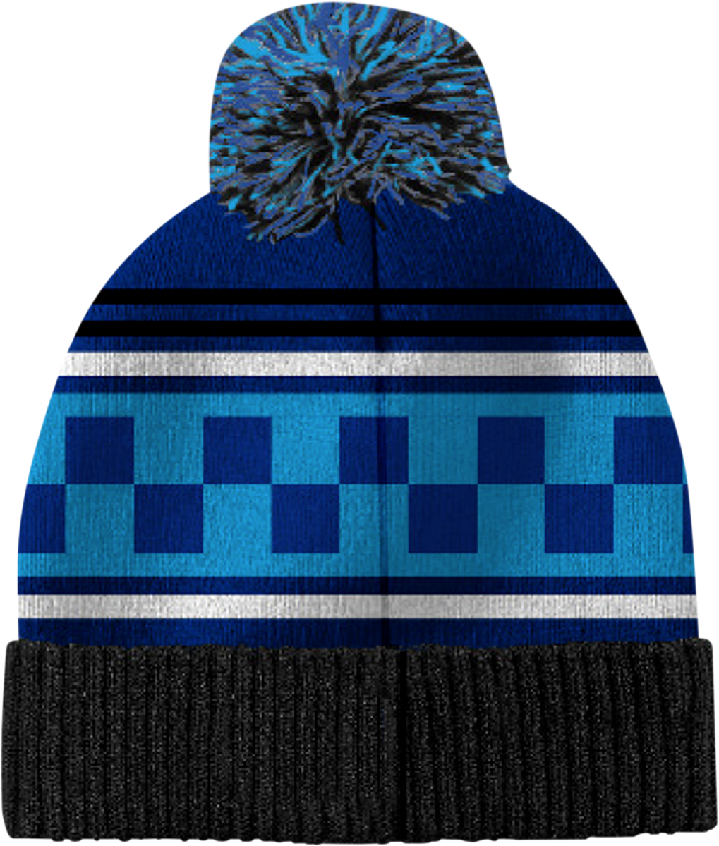 Yamaha Apparel Yamaha Racing Pom Beanie NP21A - H3242 - Black and Blue Acrylic Knit Hat - Kelly Motorsports