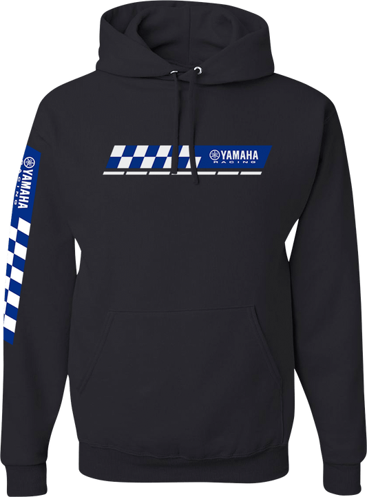 Yamaha Racing Check Hoodie by Yamaha Apparel - Black, XL (Part Number NP21S-M3110-XL) - Kelly Motorsports