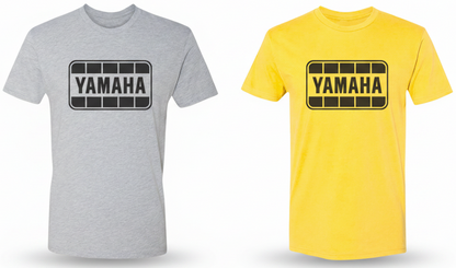 Yamaha Retro T-Shirt - Gray & Black and Yellow & Black Side by Side
