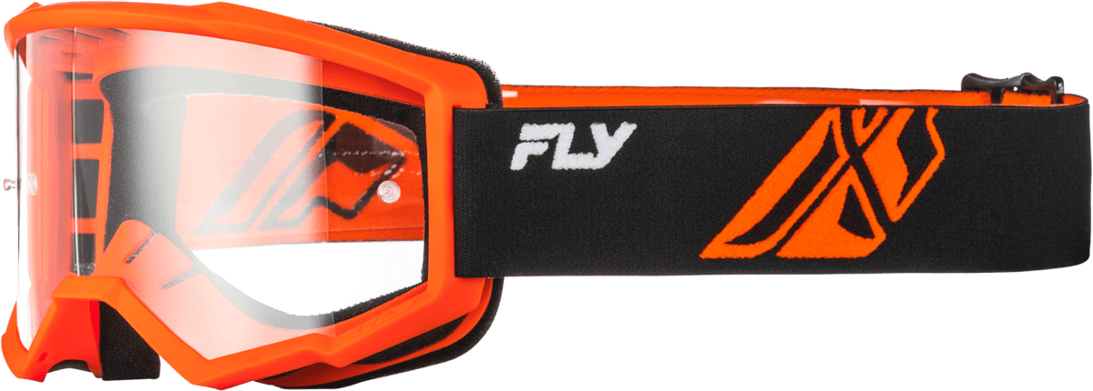 Youth Focus Goggle Blk/Orange W/ Clear Lens - Kelly Motorsports