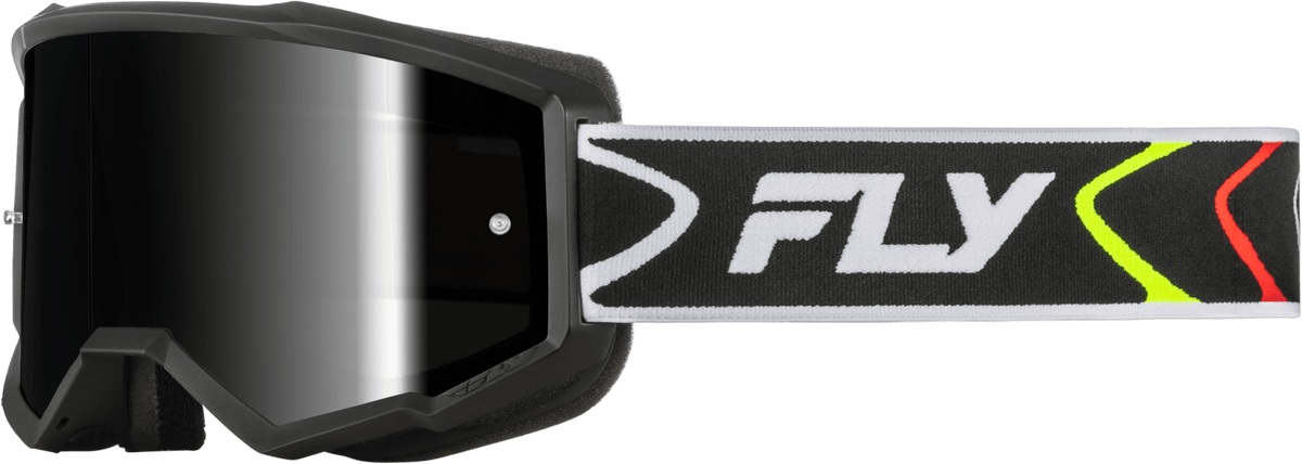 Youth Zone Goggle Black/White W/Black Mirror/Smoke Lens - Kelly Motorsports